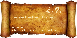 Lackenbacher Ilona névjegykártya